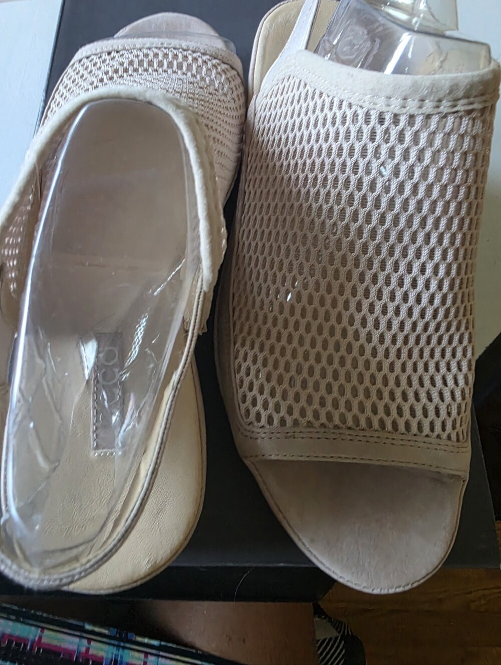 ECCO Tabora 45 Rose Dust Mesh Wedge Sandals Eur 39 US 8-8.5